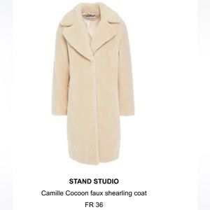 Stand Studio Camille Cocoon Faux Shearling Coat